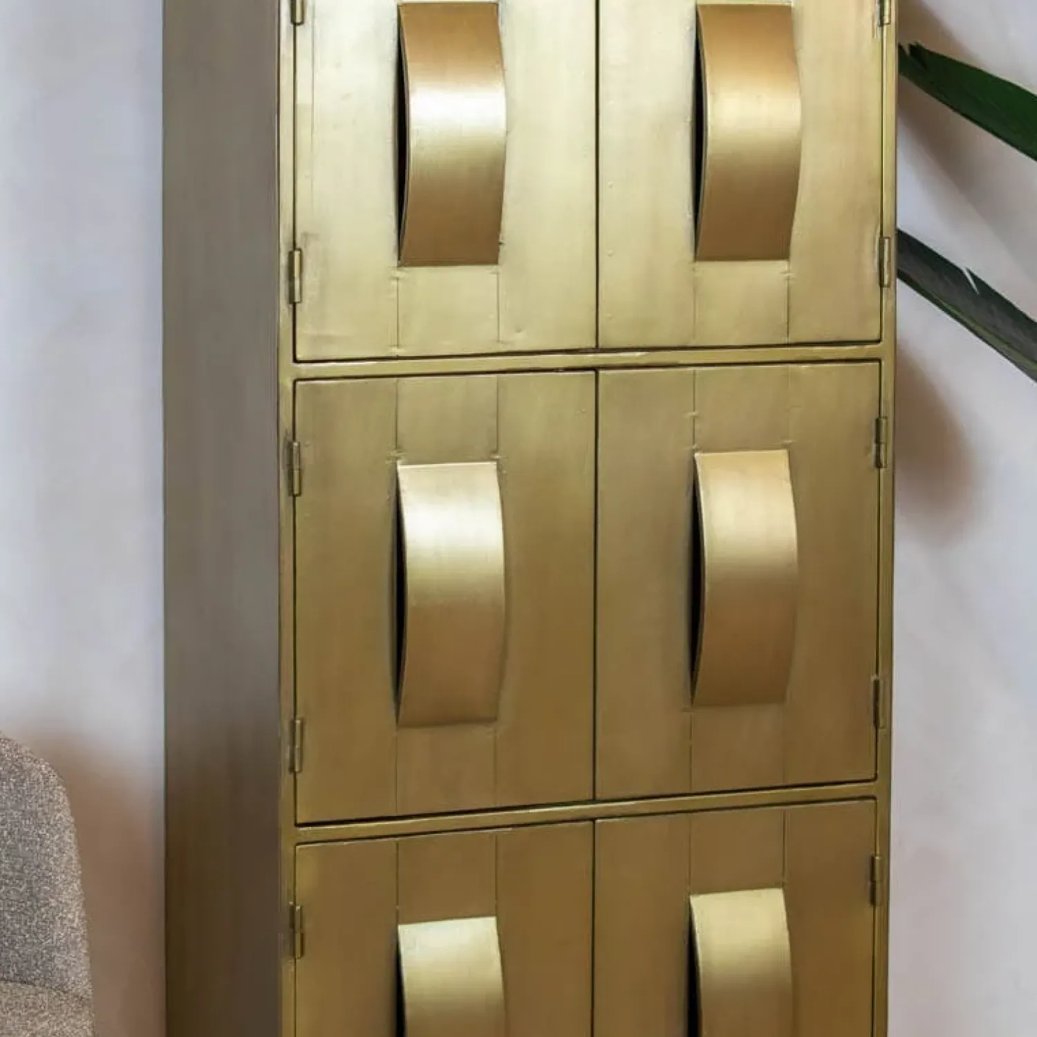 PTMD Wandkasten|Vakkenkasten|Loua wandkast goud 62cm