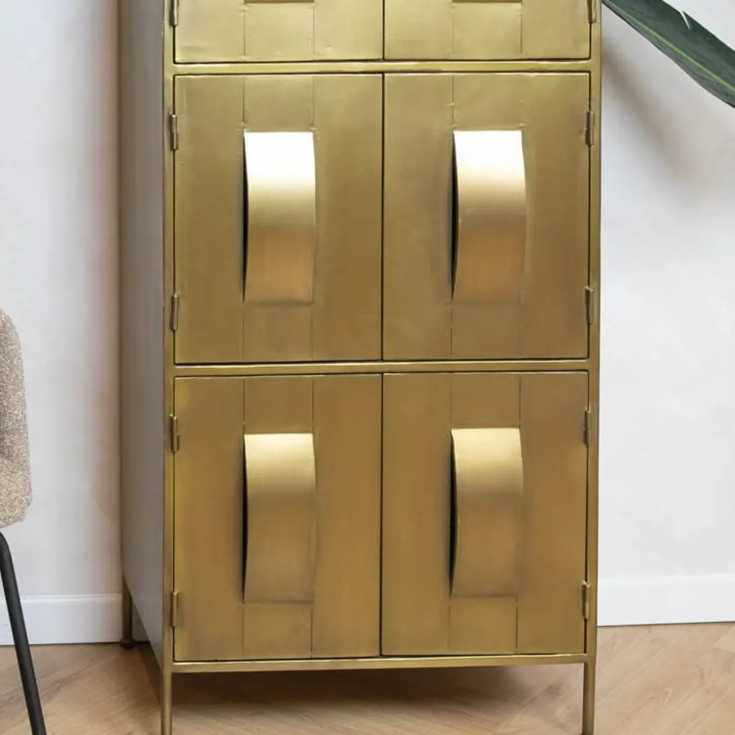 PTMD Wandkasten|Vakkenkasten|Loua wandkast goud 62cm