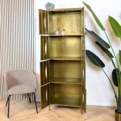 PTMD Wandkasten|Vakkenkasten|Loua wandkast goud 62cm