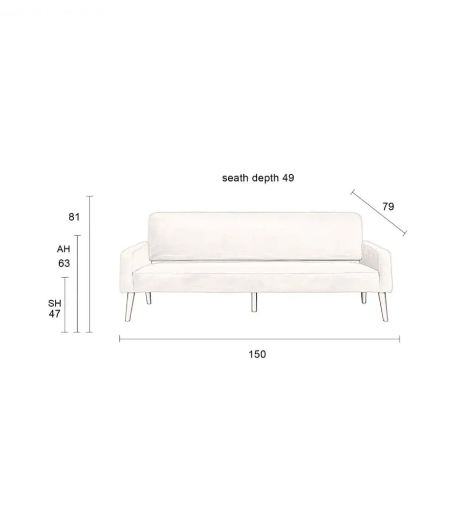 Dutchbone Loungebanken|Loungebank Preston Beige 200cm