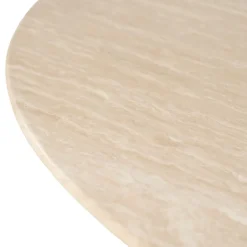 Eleonora Eettafels|Lova Eettafel Rond Naturel travertin 130cm