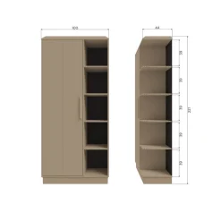 WOOOD Wandkasten|Industriele Kasten|Lowen Opbergkast Dennenhout Mud 100cm