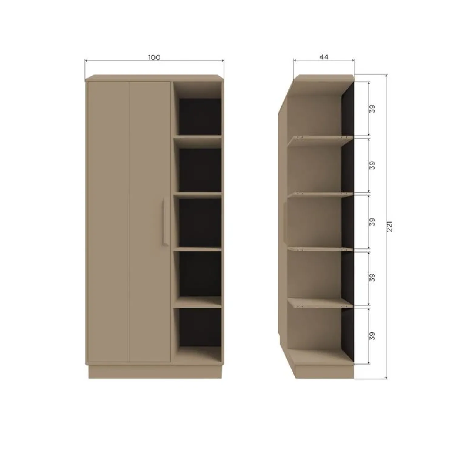 WOOOD Wandkasten|Industriele Kasten|Lowen Opbergkast Dennenhout Mud 100cm