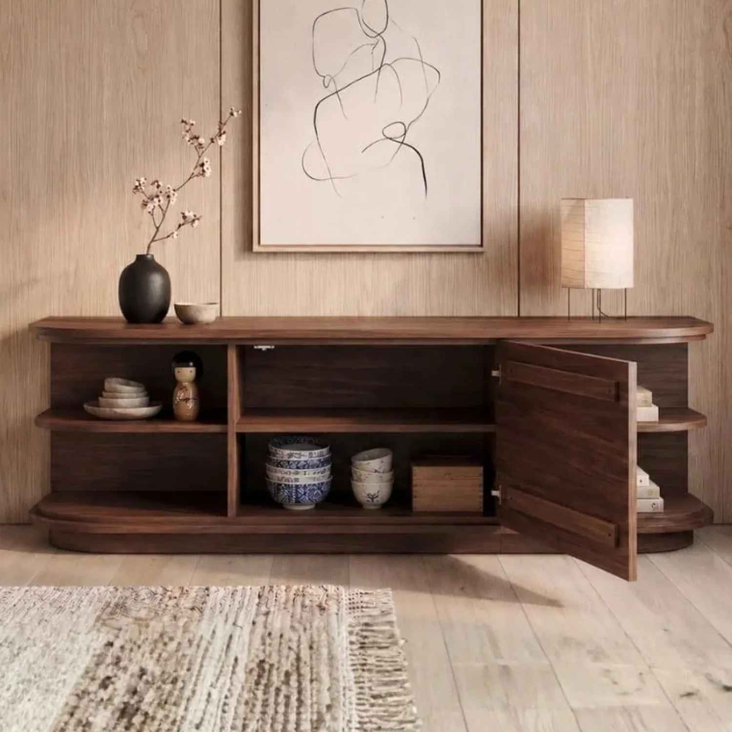 Vane Living Dressoirs|Industriele Kasten|Luca Dressoir walnoot 165cm
