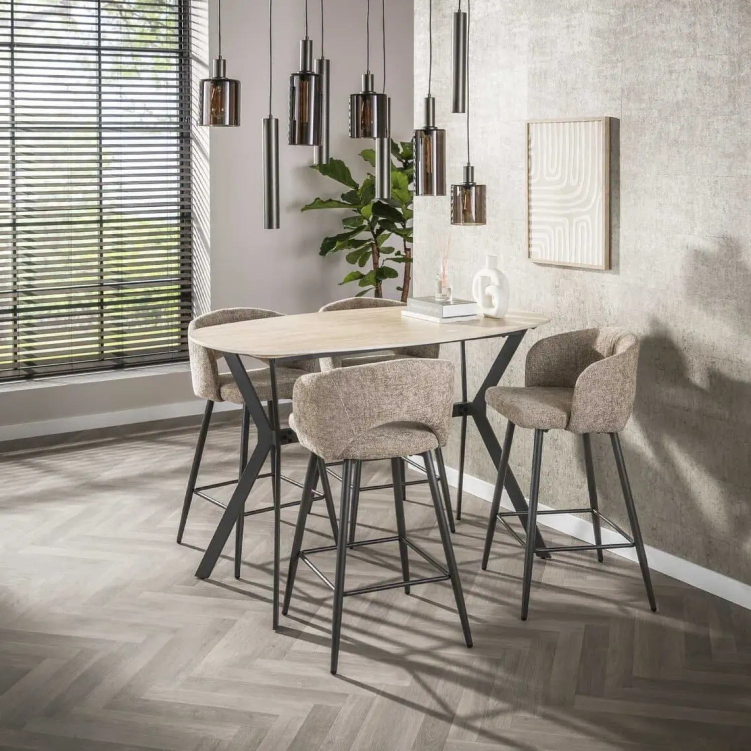 Kalfort Hanglampen|Glazen Hanglamp|Luca 9-lichts Hanglamp Bruin
