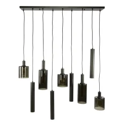 Kalfort Hanglampen|Glazen Hanglamp|Luca 9-lichts Hanglamp Bruin