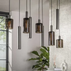 Kalfort Hanglampen|Glazen Hanglamp|Luca 9-lichts Hanglamp Bruin