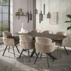 Kalfort Hanglampen|Glazen Hanglamp|Luca 9-lichts Hanglamp Bruin