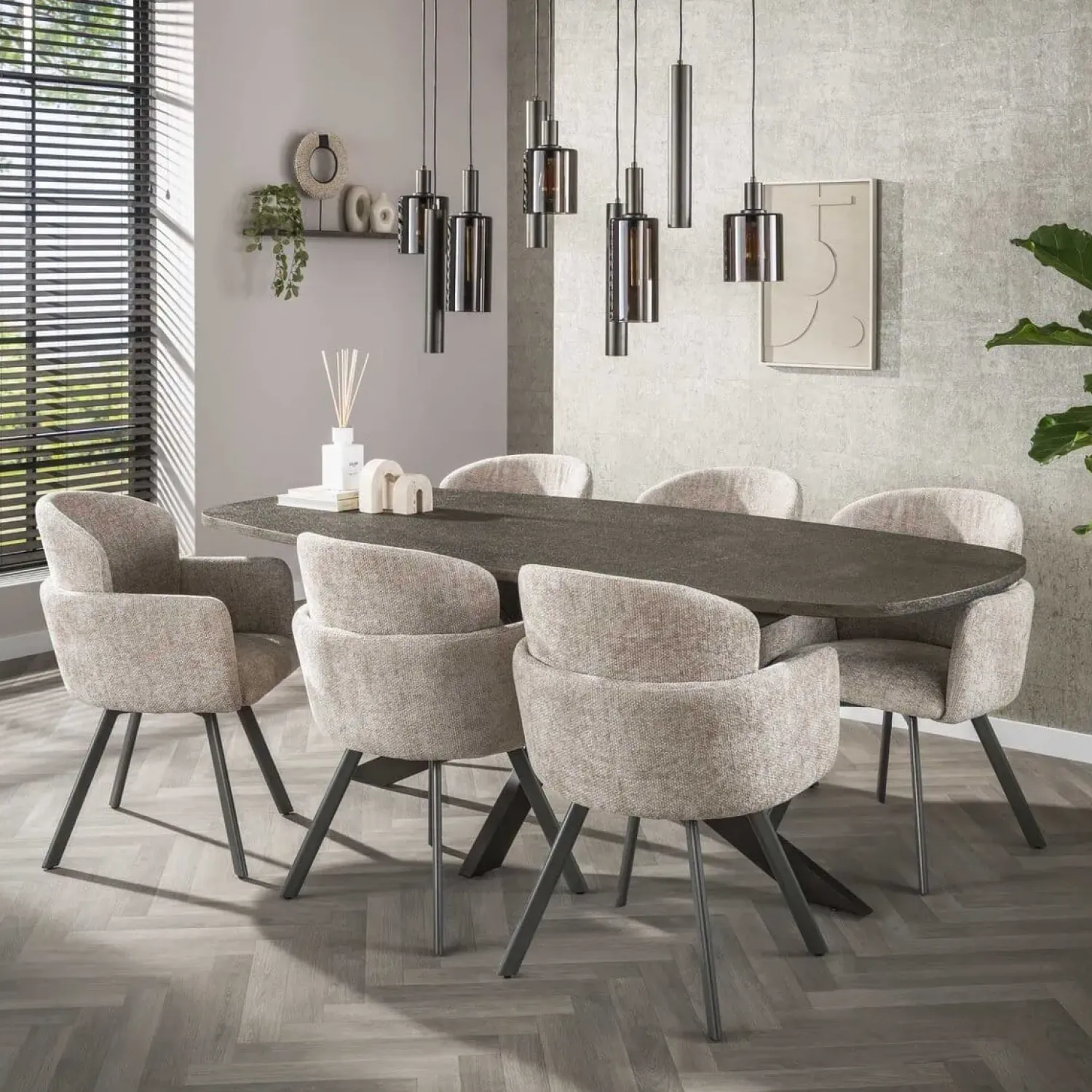 Kalfort Hanglampen|Glazen Hanglamp|Luca 9-lichts Hanglamp Bruin