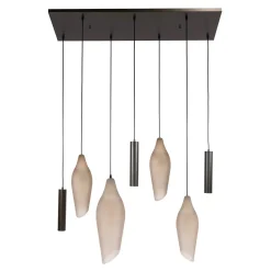 Kalfort Hanglampen|Lucario 7-lichts Hanglamp bruin-frosted