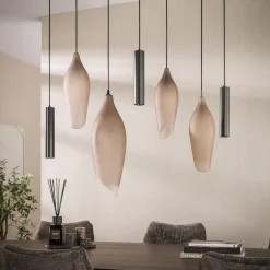 Kalfort Hanglampen|Lucario 7-lichts Hanglamp bruin-frosted