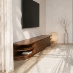 Vane Living Industriele Kasten|Tv Meubels|Luca Staand Tv meubel Walnoot 250 cm