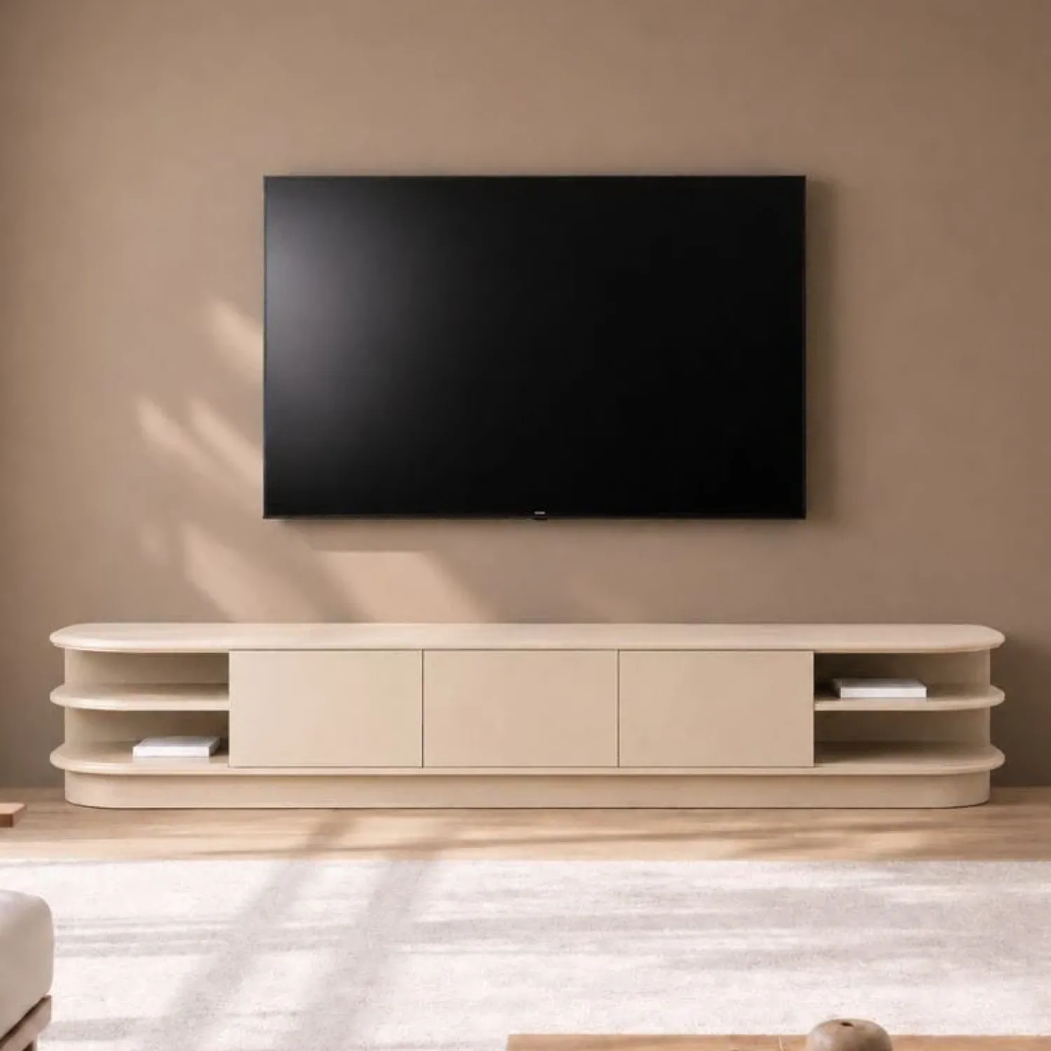 Vane Living Industriele Kasten|Tv Meubels|Luca Staand Tv meubel Zand 250 cm