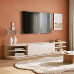 Vane Living Industriele Kasten|Tv Meubels|Luca Staand Tv meubel Zand 190 cm