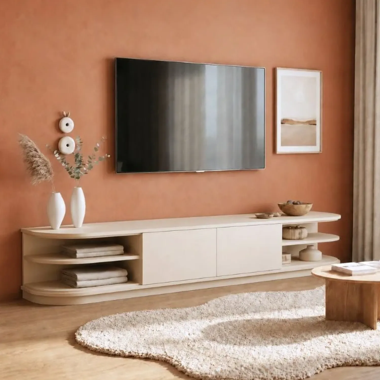 Vane Living Industriele Kasten|Tv Meubels|Luca Staand Tv meubel Zand 190 cm