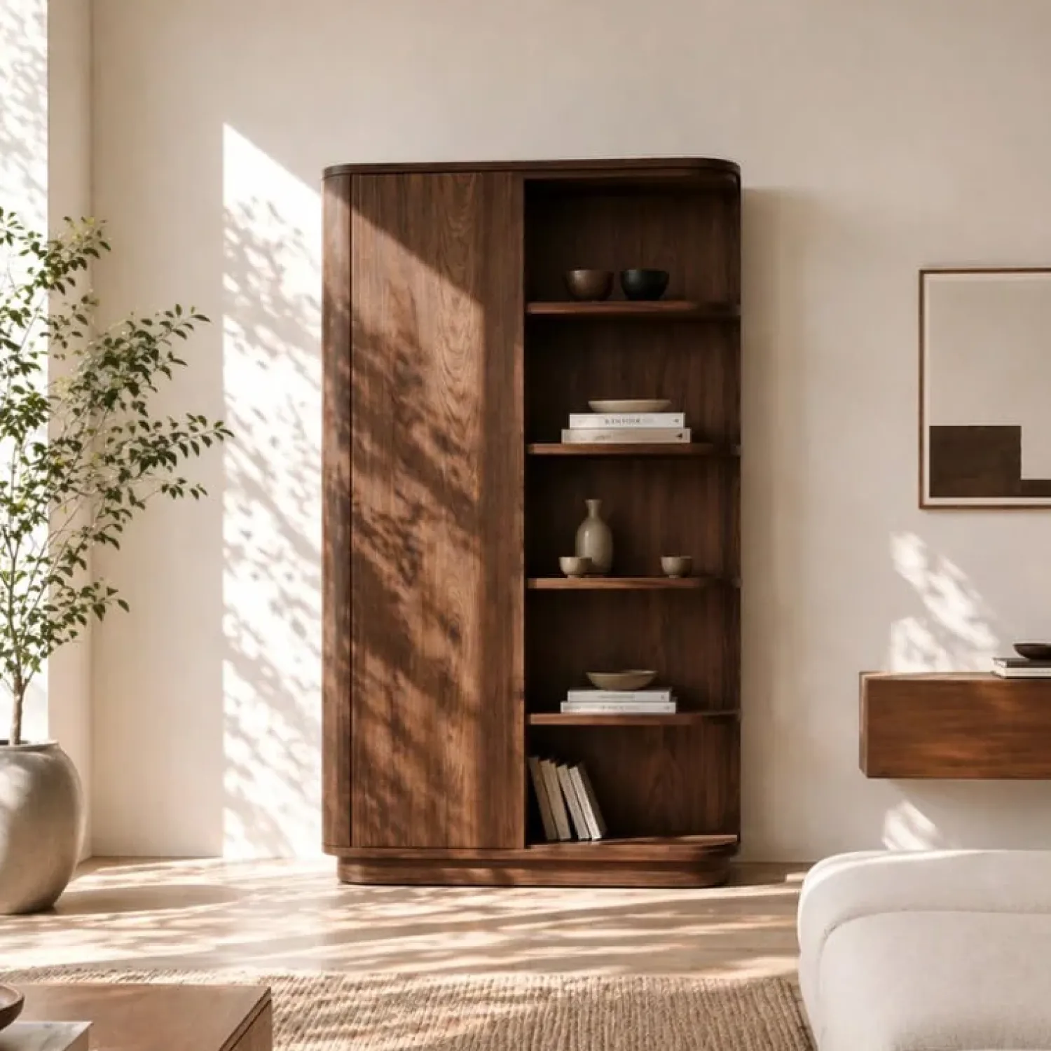 Vane Living Wandkasten|Industriele Kasten|Luca Wandkast walnoot 110cm
