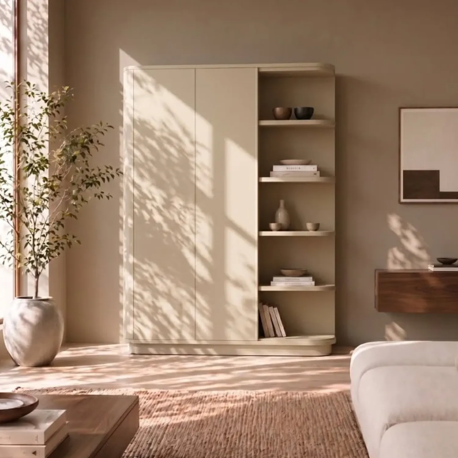 Vane Living Wandkasten|Industriele Kasten|Luca Wandkast Zand 160cm