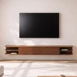 Vane Living Industriele Kasten|Tv Meubels|Luca zwevend Tv meubel Walnoot 250 cm