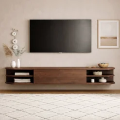 Vane Living Industriele Kasten|Tv Meubels|Luca zwevend Tv meubel Walnoot 190 cm