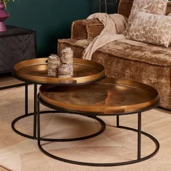 Furndea Salontafels|Luck salontafel set van 2 goud