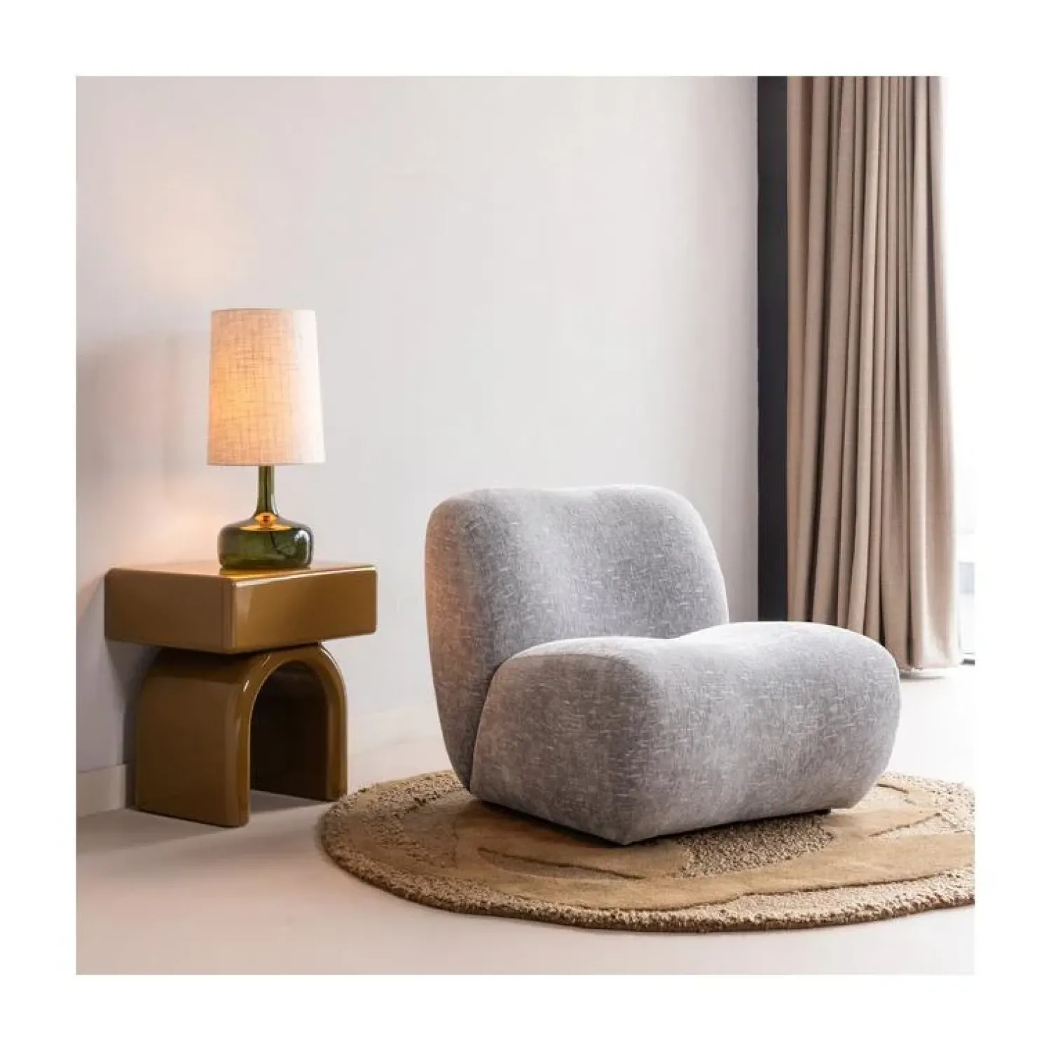 WOOOD Tafellampen|Luma 1-lichts Tafellamp Groen/Naturel