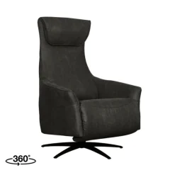 Label51 Fauteuils|Lund Elektrische Fauteuil Antraciet Microleder