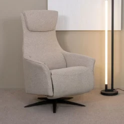 Label51 Fauteuils|Lund Elektrische Fauteuil Naturel Boucle