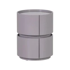 WOOOD Nachtkastjes|Industriele Kasten|Lunex Nachtkastje rond Lichtgrijs 40cm