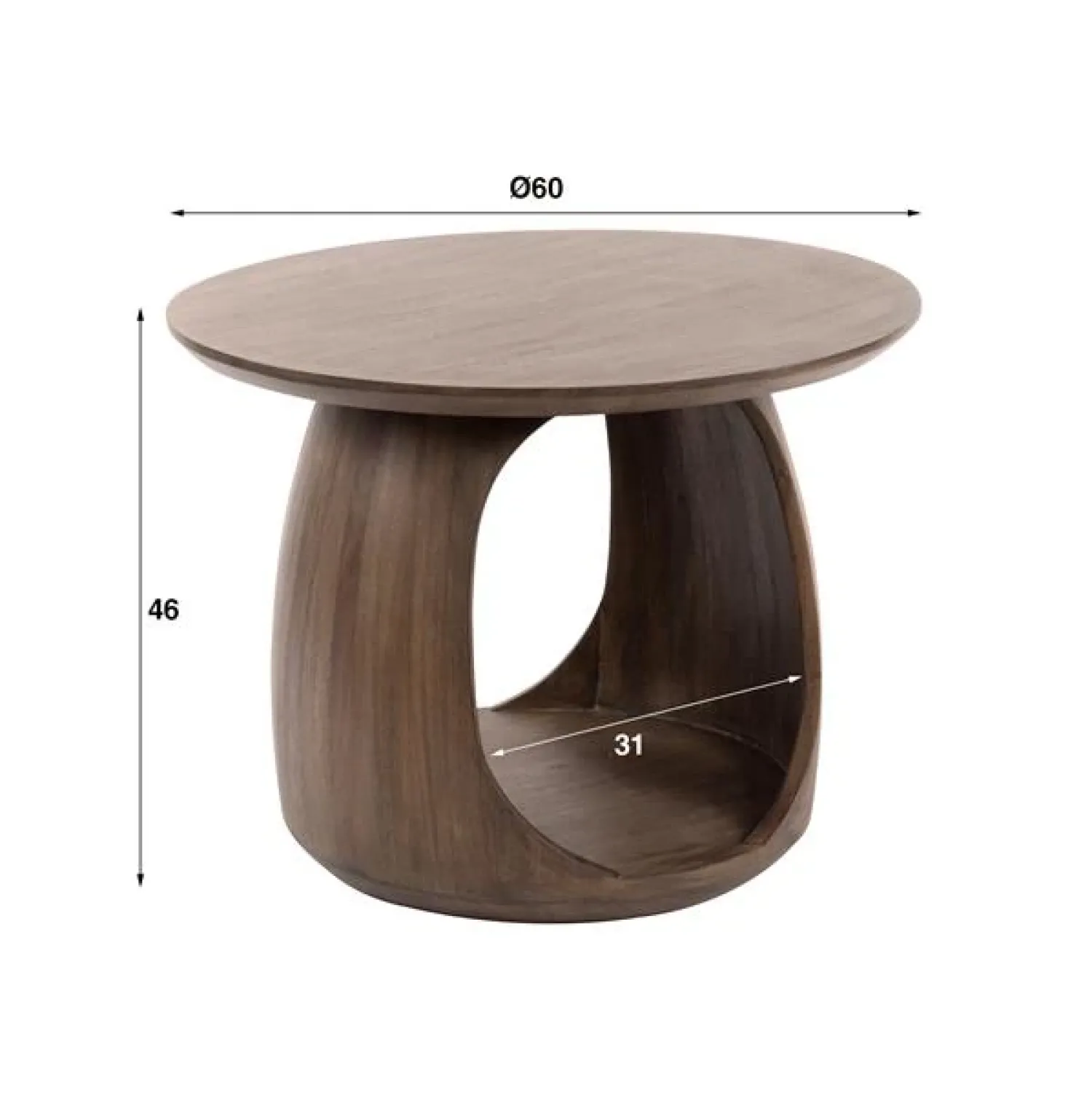Kalfort Bijzettafels|Luno Bijzettafel M Acaciahout bruin 64cm