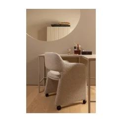 WOOOD Eetkamerstoelen|Lyric Eetkamerstoel Met Wielen Greige