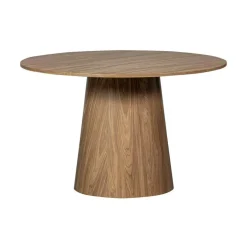 WOOOD Eettafels|Maan Eettafel Rond MDF Walnoot 120cm