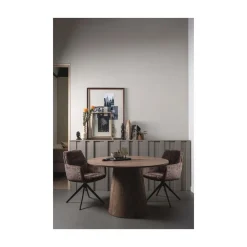 WOOOD Eettafels|Maan Eettafel Rond MDF Walnoot 120cm