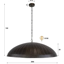 Kalfort Hanglampen|Madison 1-lichts Hanglamp Bruin