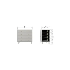 WOOOD Ladenkasten|Industriele Kasten|Madu Ladekast Dennenhout Wolkengrijs 94cm