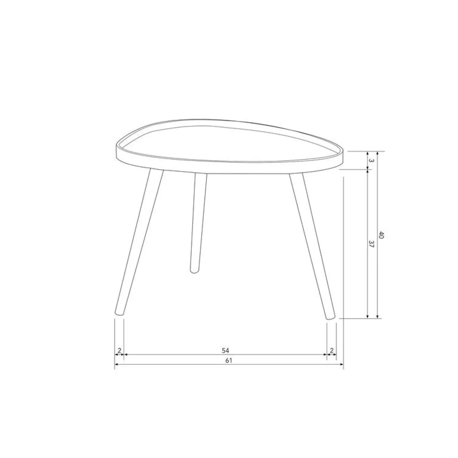 WOOOD Salontafels|Mae Salontafel organisch MDF/grenen sepia 61 cm