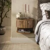 Kalfort Nachtkastjes|Industriele Kasten|Malibu Nachtkastje met plankje Zwevend Mangohout 40cm