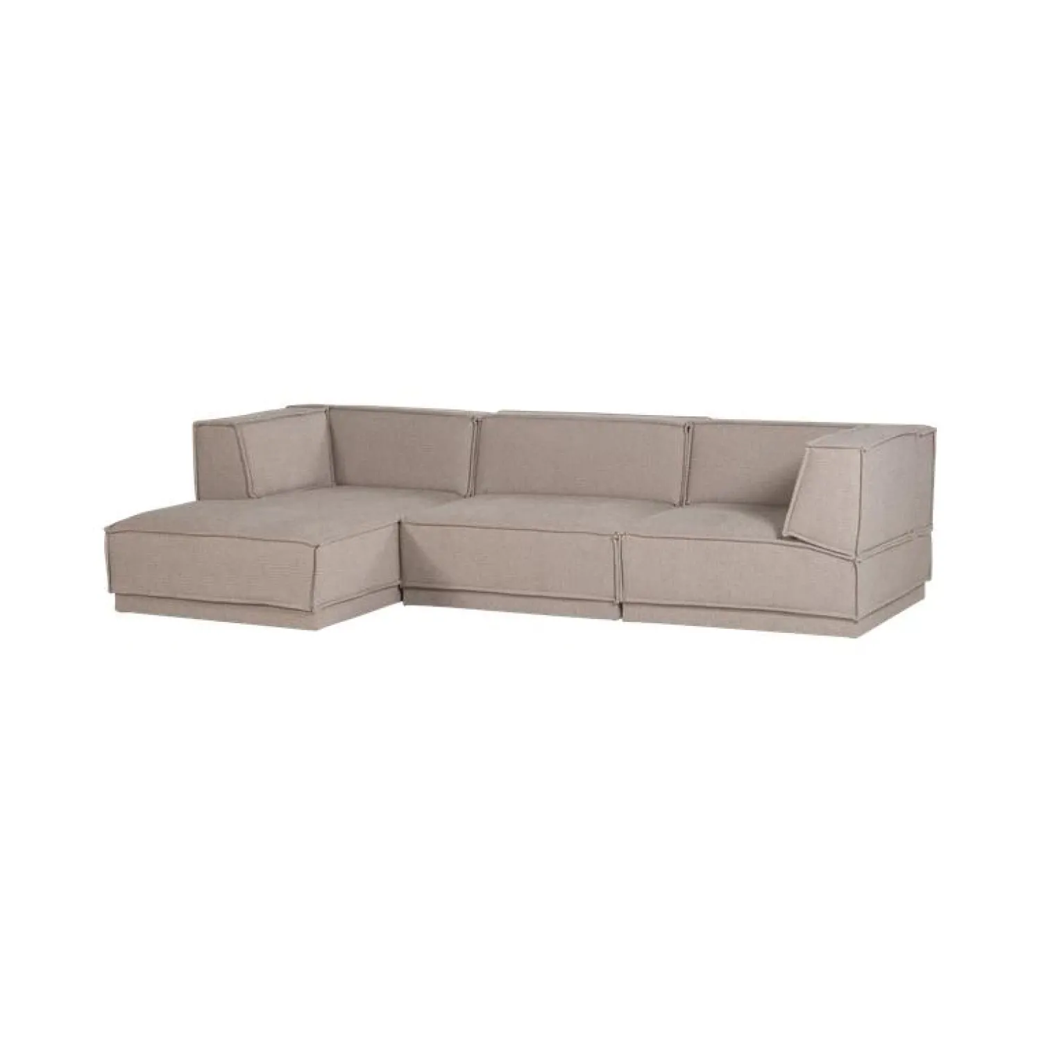WOOOD Modulaire Banken|Manu Bank Chaise longue Links Grove chenille Naturel