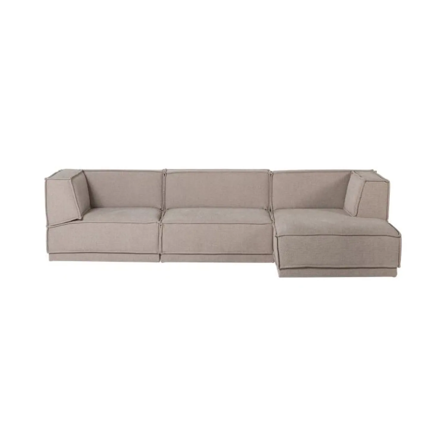 WOOOD Modulaire Banken|Manu Bank Chaise longue Rechts Grove chenille Naturel