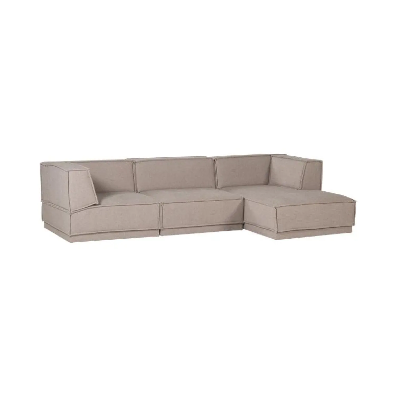 WOOOD Modulaire Banken|Manu Bank Chaise longue Rechts Grove chenille Naturel