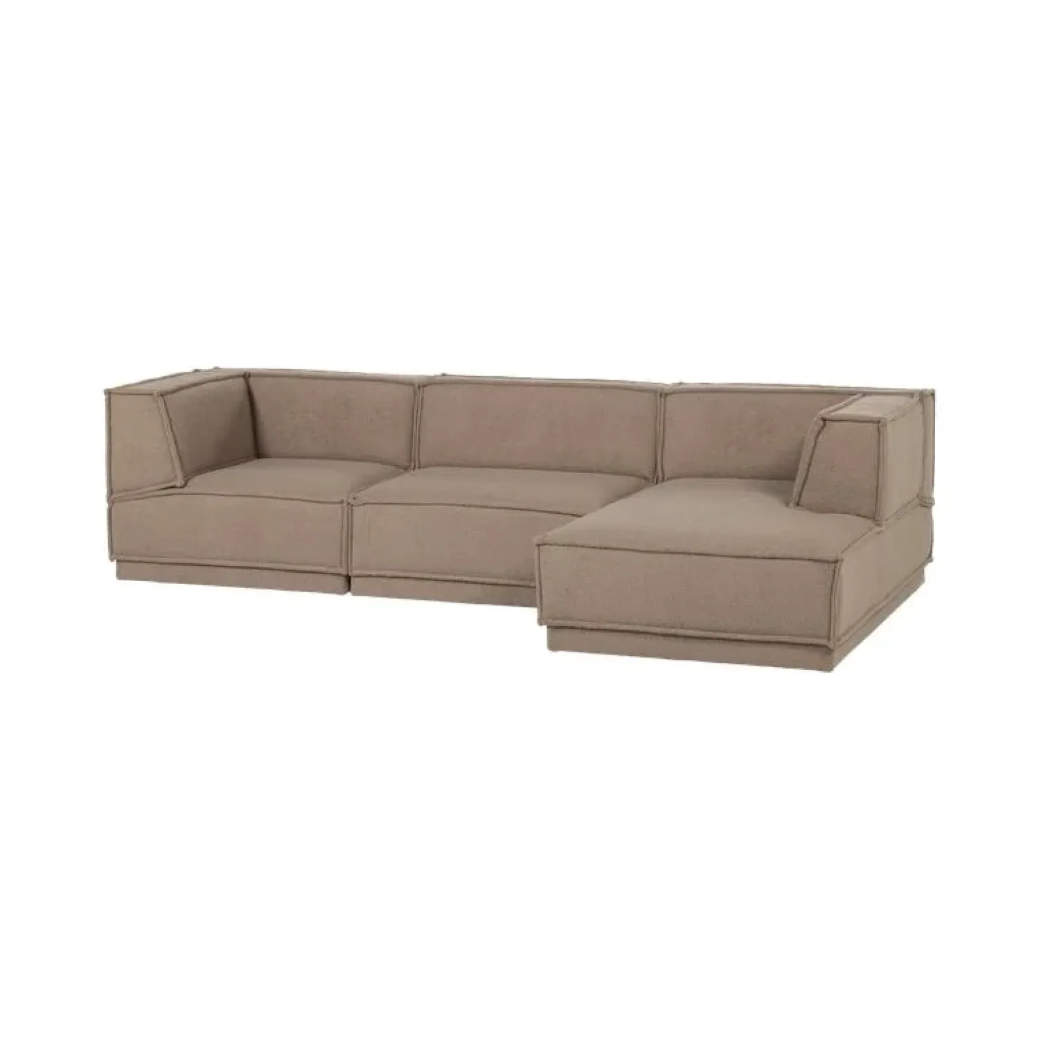 WOOOD Modulaire Banken|Manu Bank Chaise longue Rechts Teddy Taupe