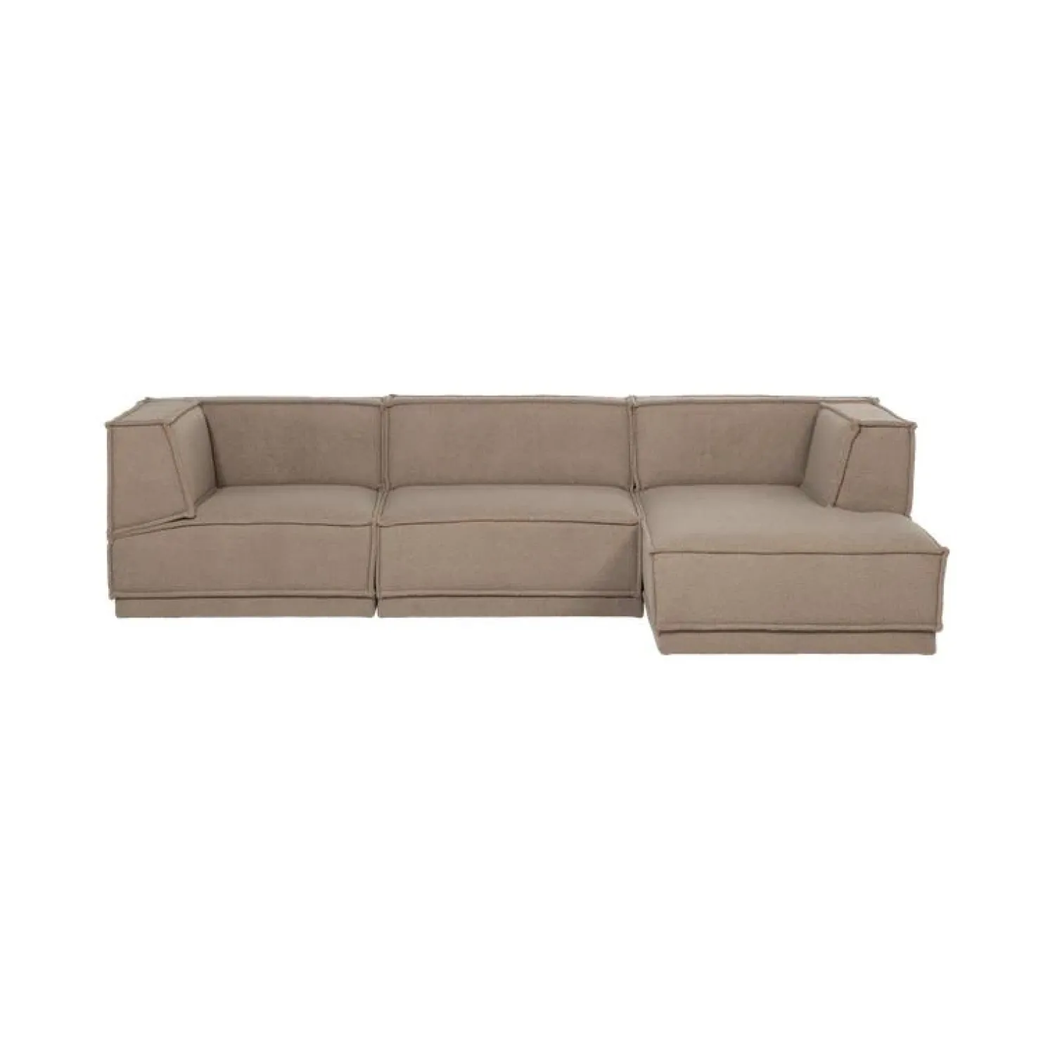 WOOOD Modulaire Banken|Manu Bank Chaise longue Rechts Teddy Taupe