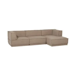 WOOOD Modulaire Banken|Manu Bank Chaise longue Rechts Teddy Taupe