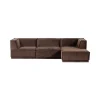 WOOOD Modulaire Banken|Manu Bank Chaise longue Rechts Velvet Bruin