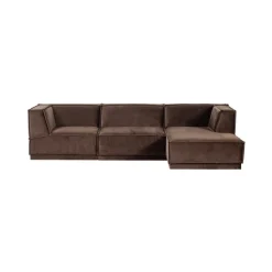 WOOOD Modulaire Banken|Manu Bank Chaise longue Rechts Velvet Bruin