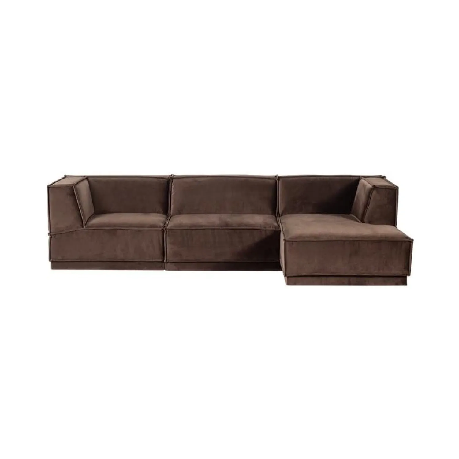 WOOOD Modulaire Banken|Manu Bank Chaise longue Rechts Velvet Bruin
