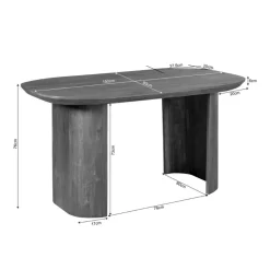 Furndea Bureautafels|Mario Bureau Walnoot mangohout 150cm