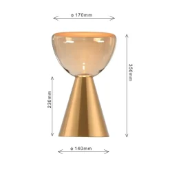 Trading Lighting Tafellampen|Marlo 1-lichts Tafellamp Amber glas