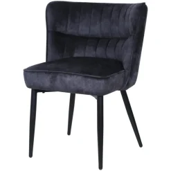 PTMD Eetkamerstoelen|Maro Eetkamerstoel Antraciet Velvet