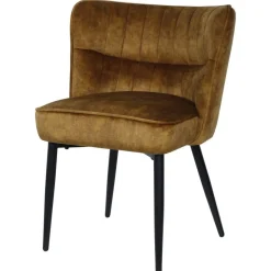 PTMD Eetkamerstoelen|Maro Eetkamerstoel Bruin Velvet