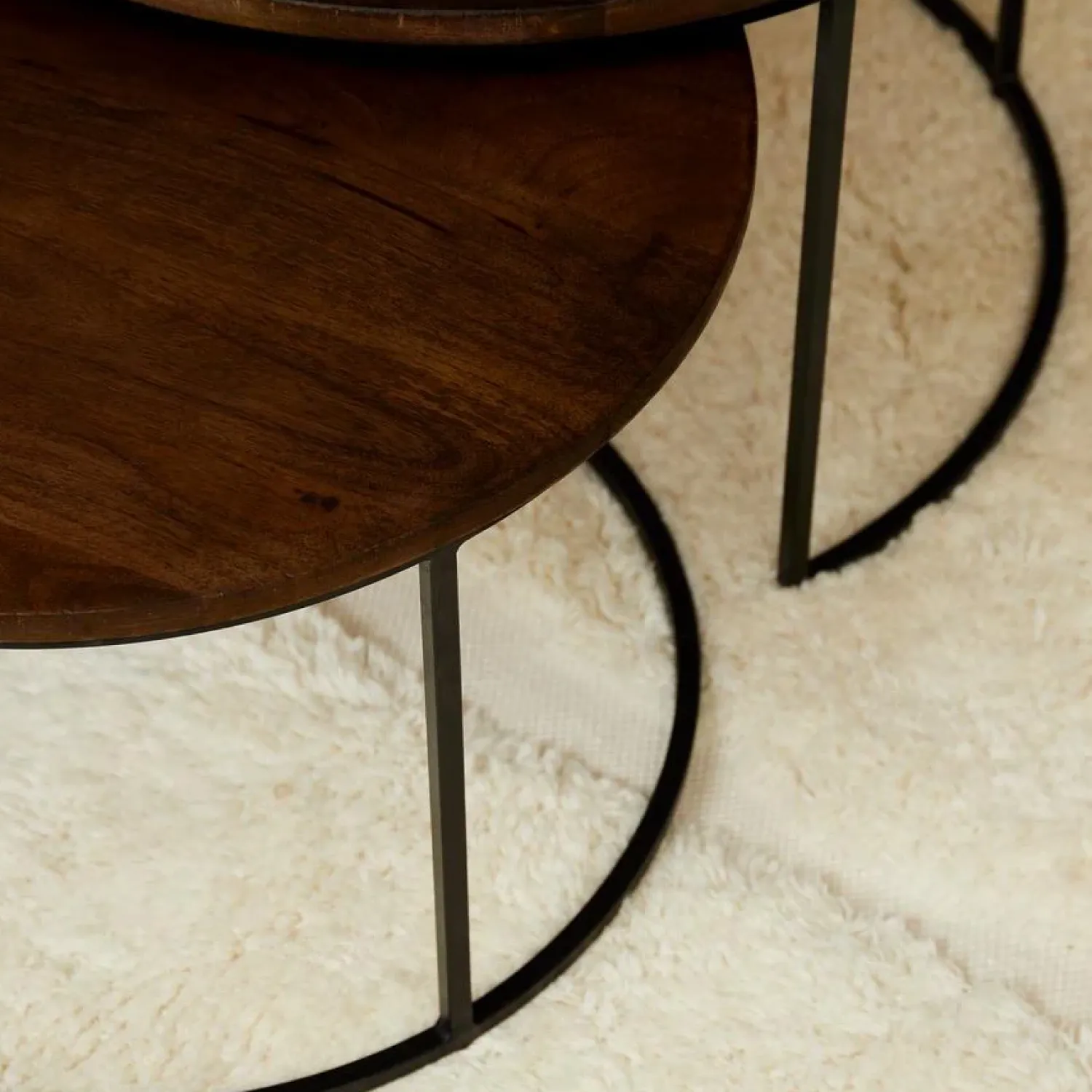 Furndea Salontafels|Martin Salontafel set van 3 rond Walnoot